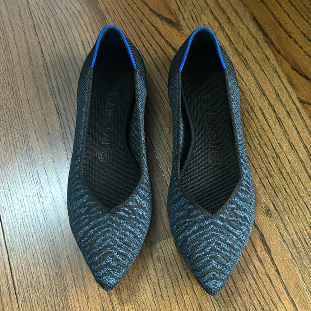 *Rare* Rothy’s The Point Midnight Metallic Zebra Size 7 - Picture 2 of 8
